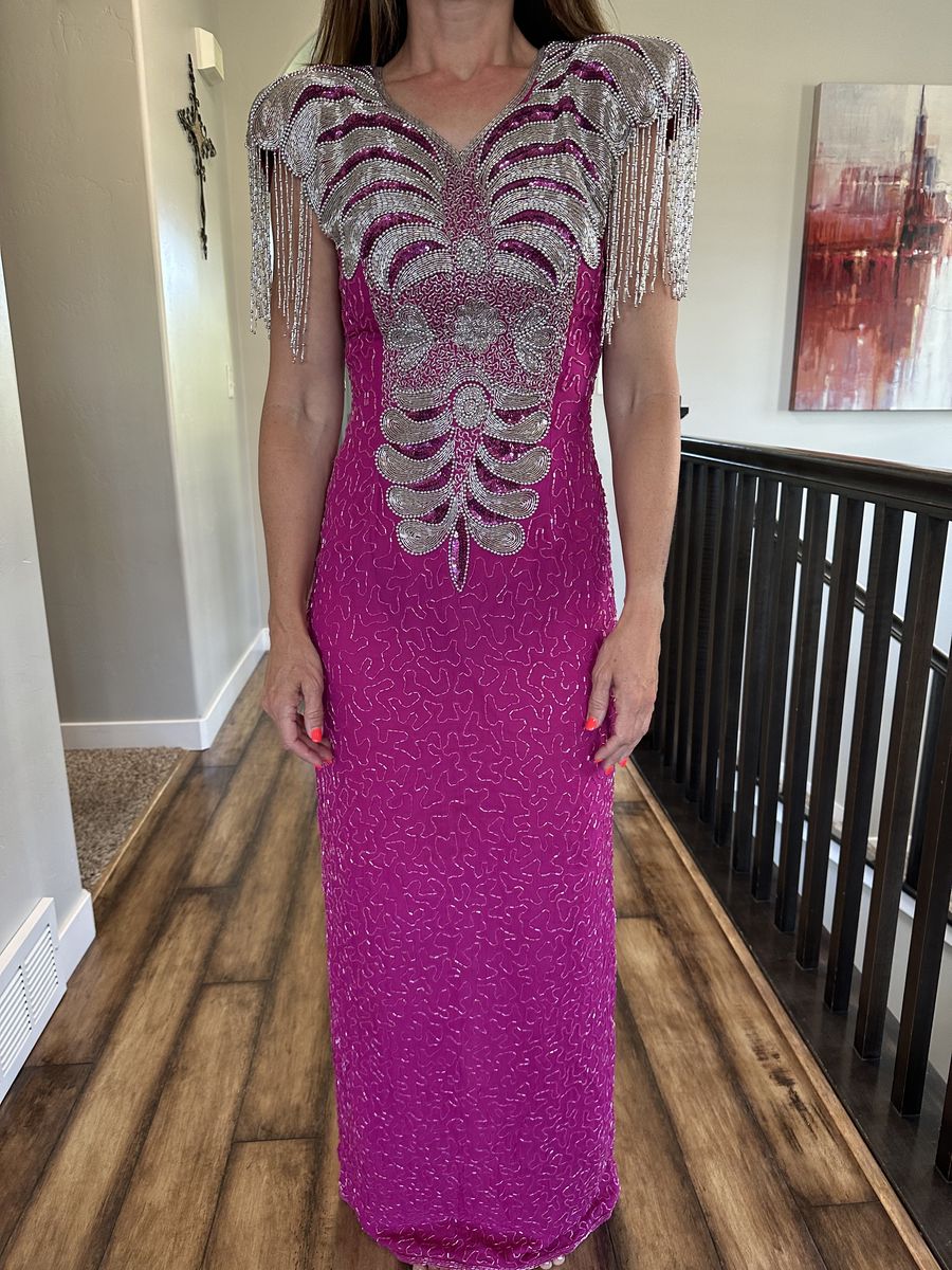 Sequin Gown Pink and Silver
