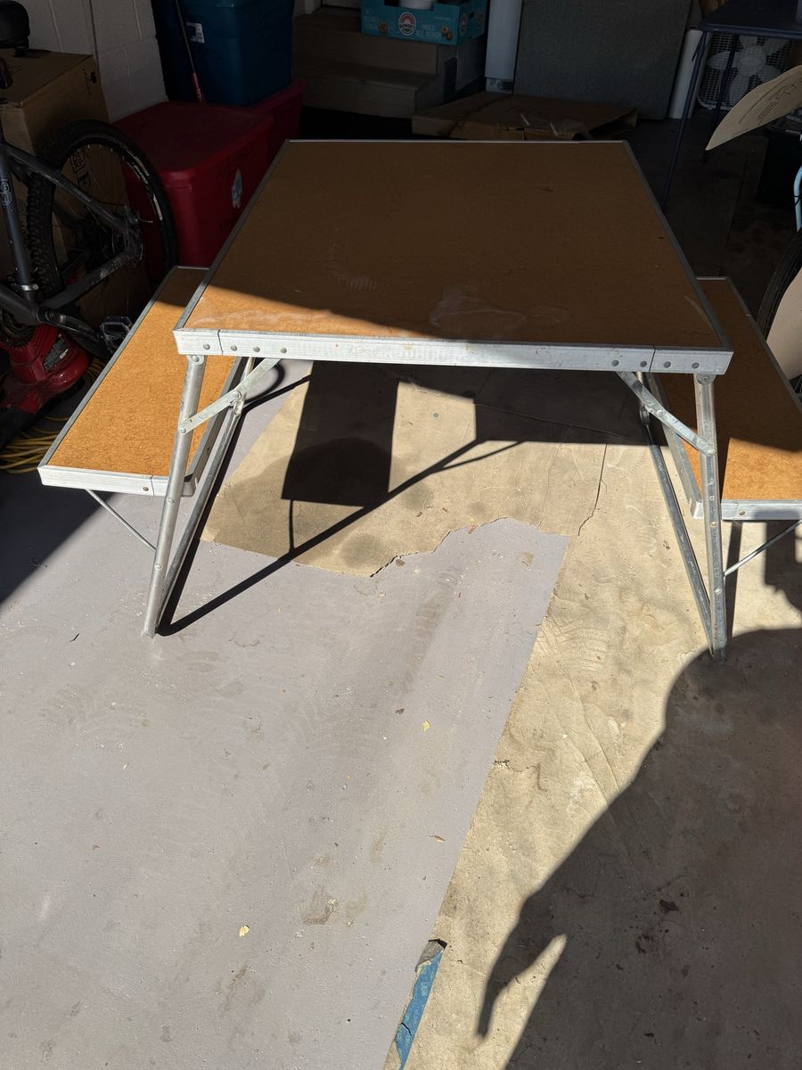 Cardboard table with benches