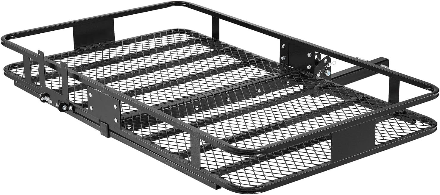 VEVOR Hitch Mount Cargo Carrier, 60" x 36" x 6" Folding Rear Luggage Rack Basket,  500LBS Capacity.