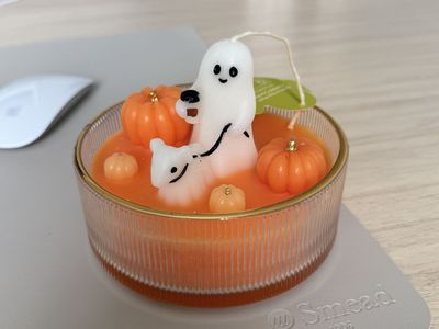 Ghost walking dog candle