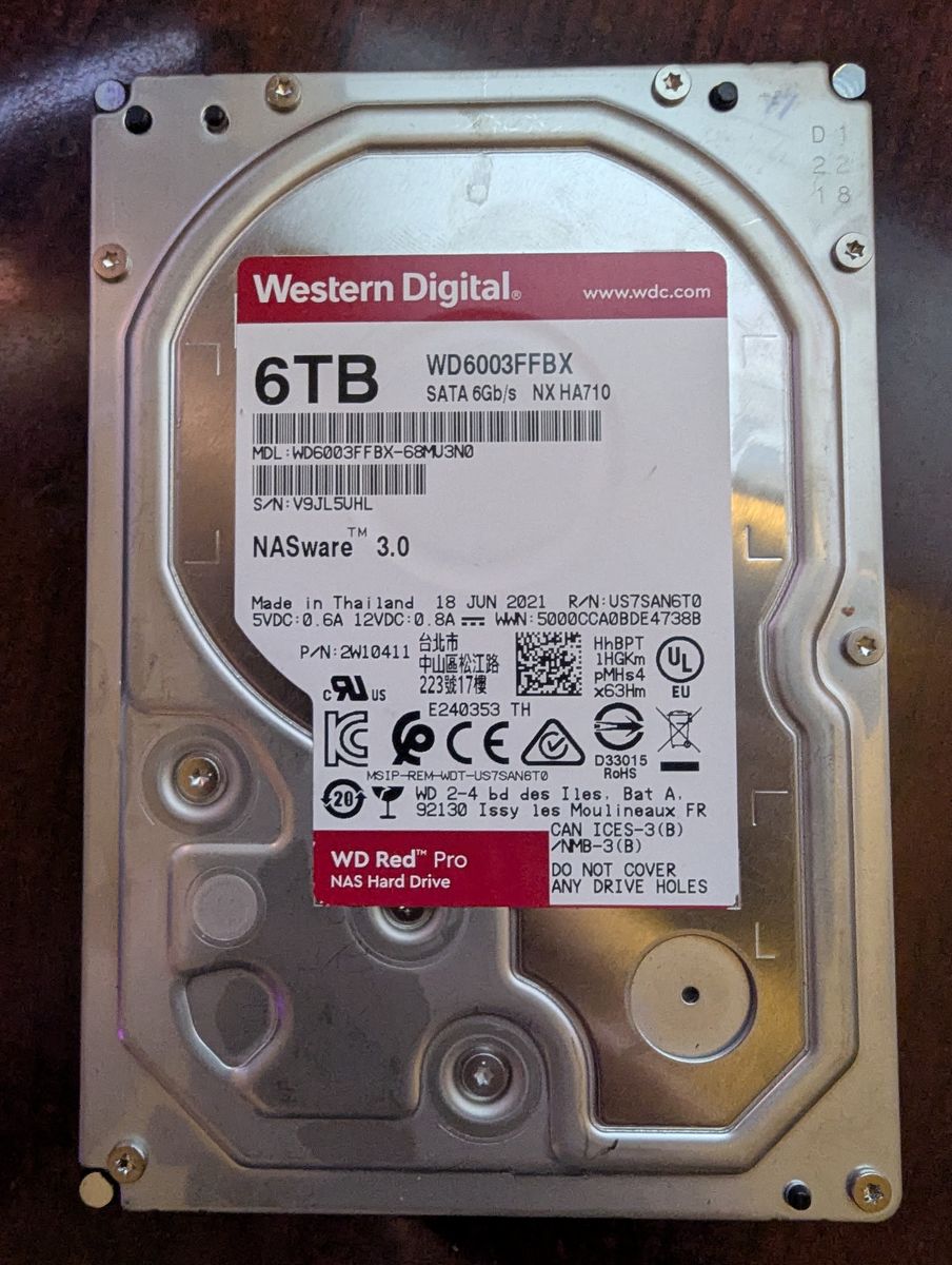 Western Digital 6TB WD Red Pro NAS Hard Drive WD6003FFBX SATA 6Gb/s NX HA710