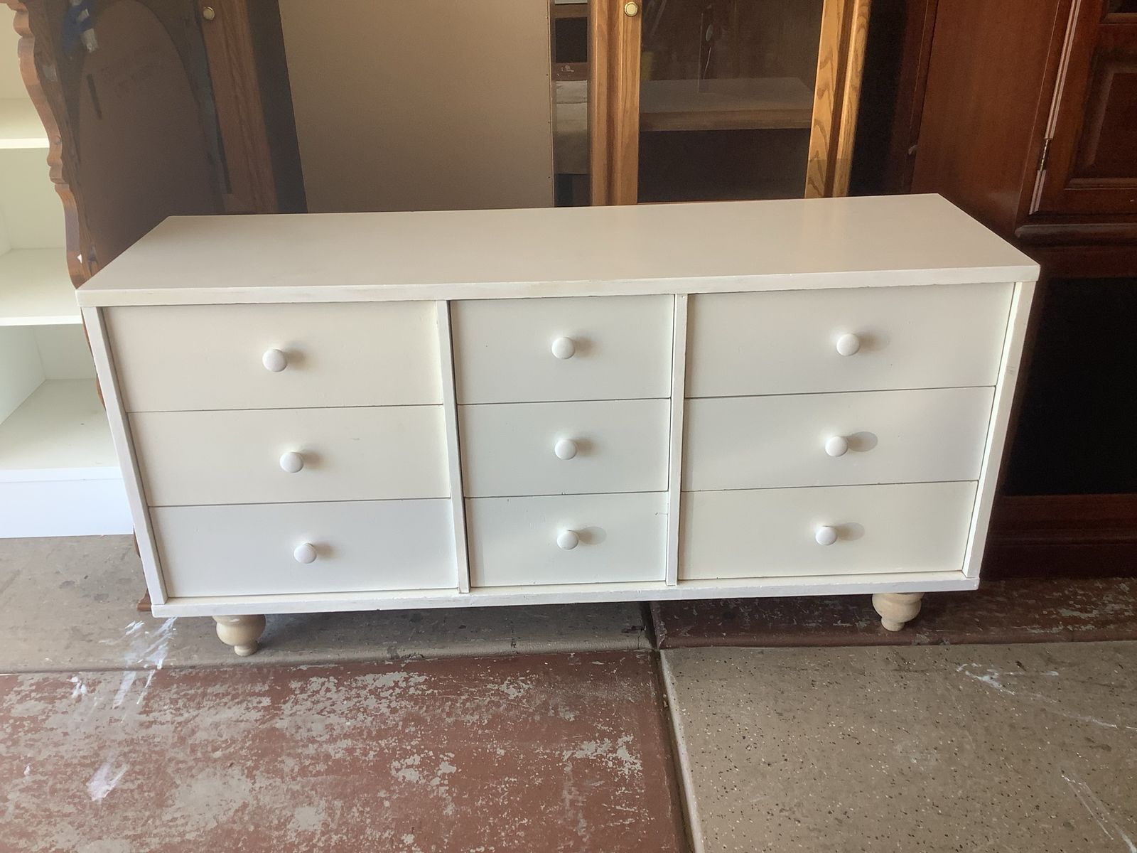 White 9-Drawer Wooden Dresser