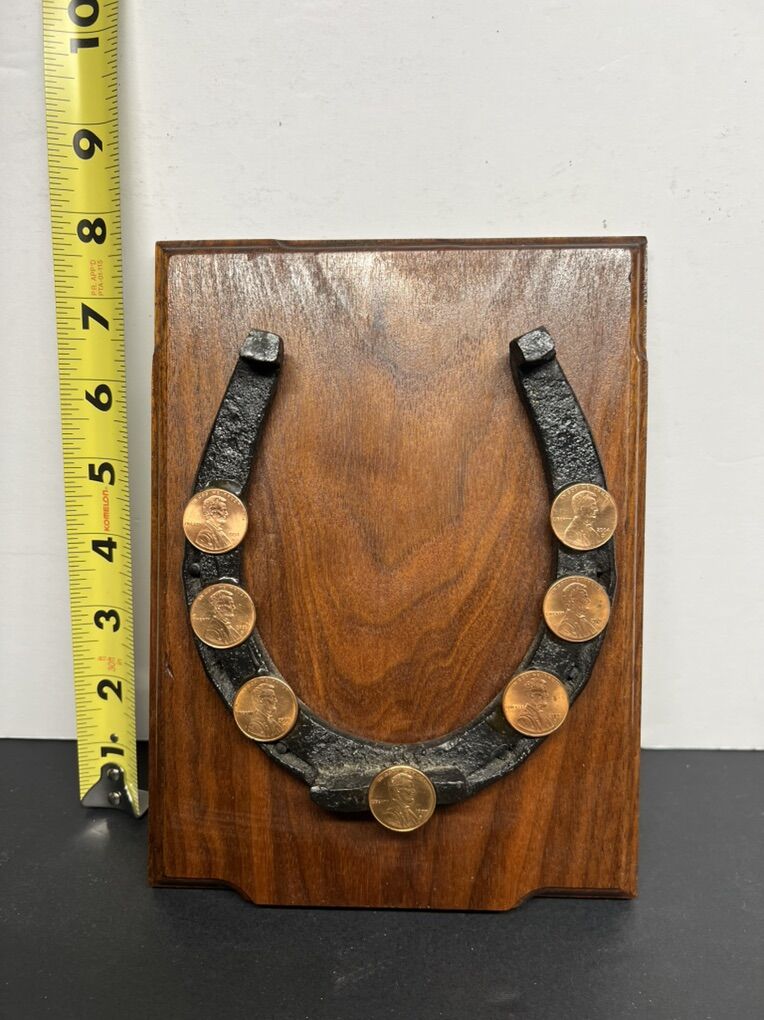 Horsehoe Wall Hanging rustic Wooden Plaque.