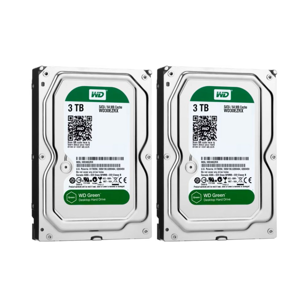 Two 3 TB WD Green Hard Drives (6 TB total)