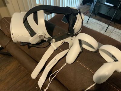 Oculus Quest 2 VR Headset with Controllers and Elite Strap, White