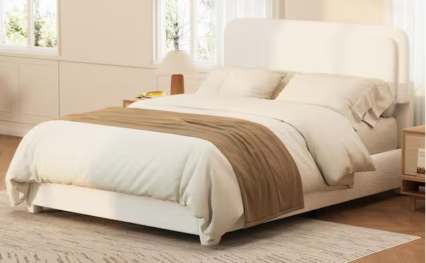New - Ebern Design Upholstered BolcePlatform Full Bed Frame.