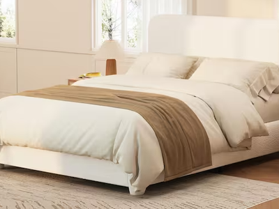 New - Ebern Design Upholstered BolcePlatform Full Bed Frame.