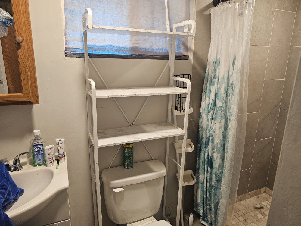 Faux Marble Over the Toliet Shelf