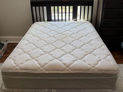 Full Size Bed Frame, Mattress, and Headboard