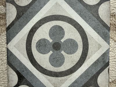 DalTile 8x8 Gray Geometric Italian Porcelain Tile - New/Leftover Home Improvement Flooring