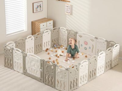 IFLETH Marine Themed Baby Playpen - Large, Expandable Activity Center for Infants & Toddlers-Location A1