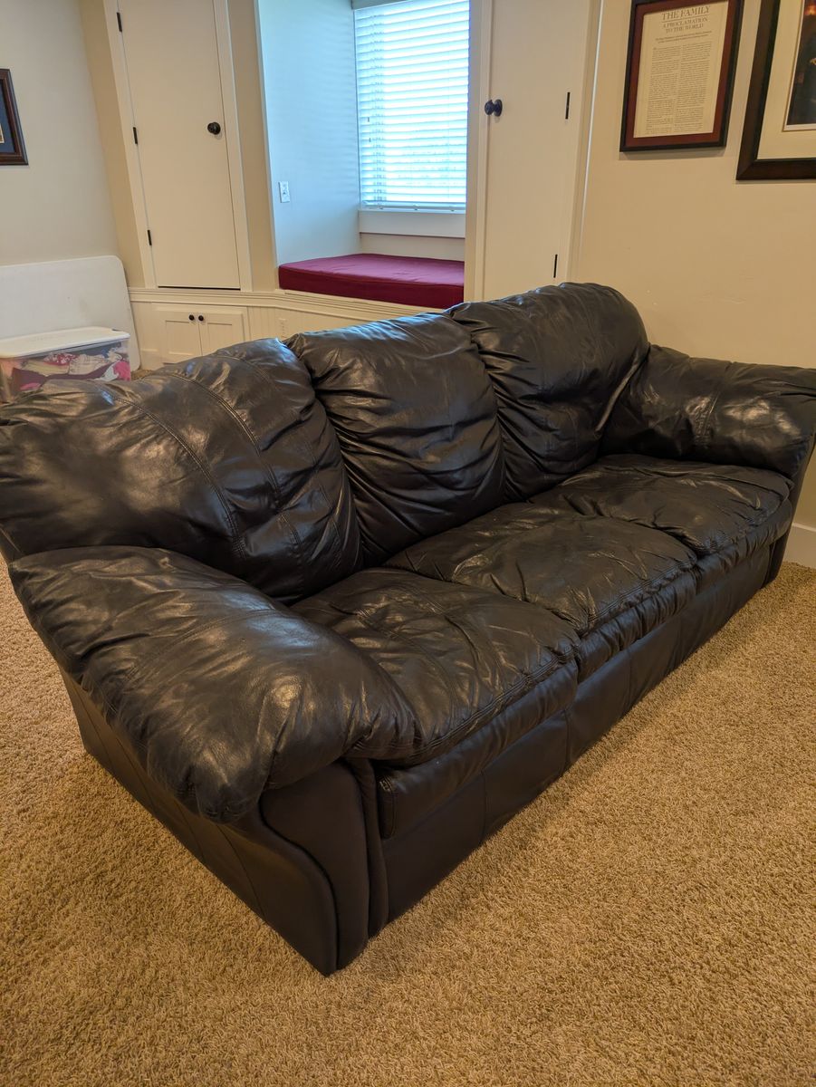 Leather Overstuffed Couch