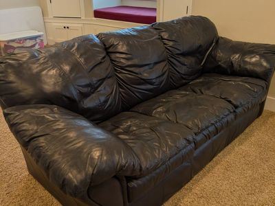 Leather Overstuffed Couch