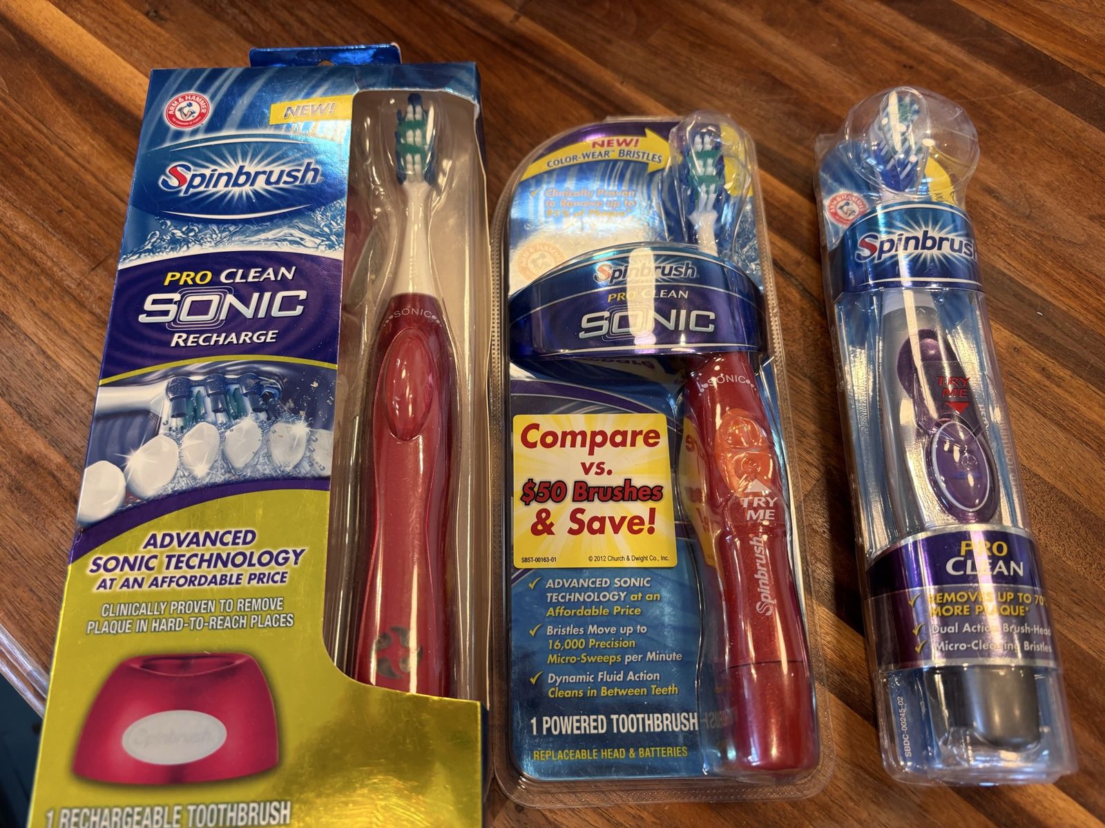 New battery operated spinbrush toothbrushes $15/all