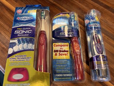 New battery operated spinbrush toothbrushes $15/all