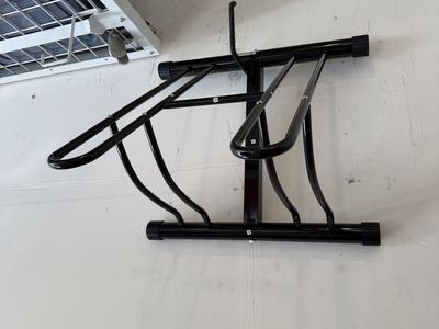 Bike Rack – Dual Bicycle Stand for Mountain, Road, or Kid’s Bikes – Indoor or Outdoor Steel Bicycle Storage