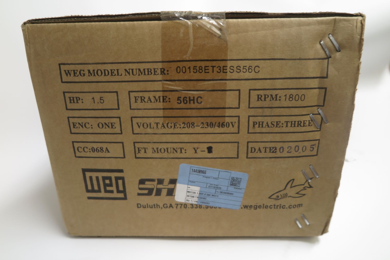 weg washdown shark motor 00158et3ess56c/14418966