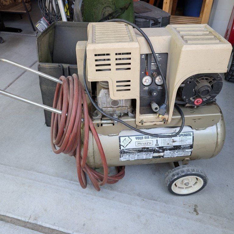 Sears Craftsman Air Compressor with Hose and Owners Manual