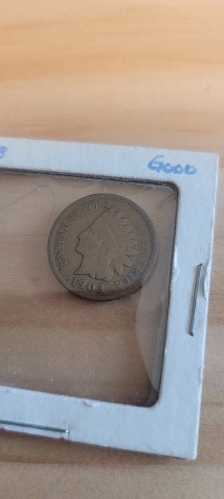 1903 Indian Head Penny Coin - Graded Good, Collectible US Coin
