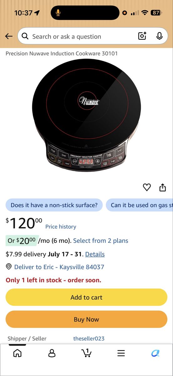 Brand new, complete NuWave Precision Induction Cooking System. Includes Cooktop (Model 30101) and the matching Cookware set