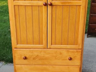 Beautiful Hardwood Armoire Wardrobe with Drawers, in Great Condition!