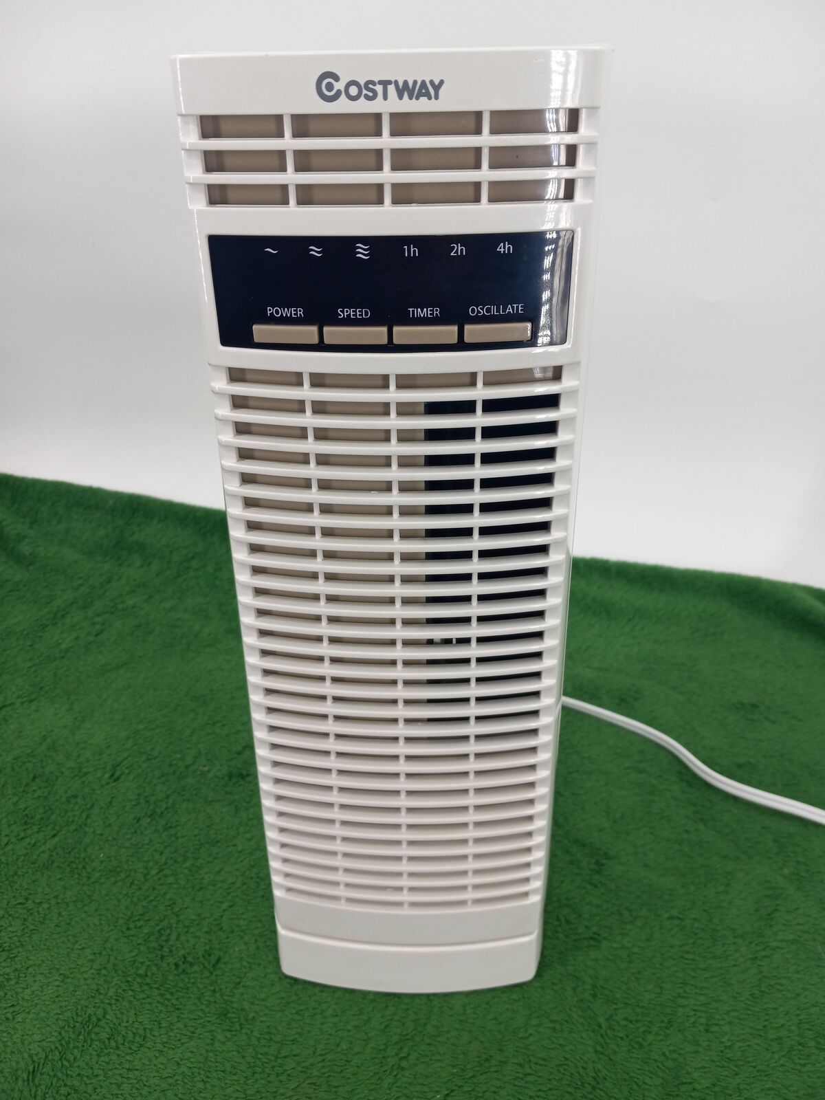 COSTWAY Tower Fan, 14 Inches Portable Oscillating Desk Fan with 3 Speeds