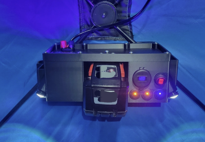 XHub power table by Action Glow Cups for ice fishing (fits Milwaukee and Dewalt)