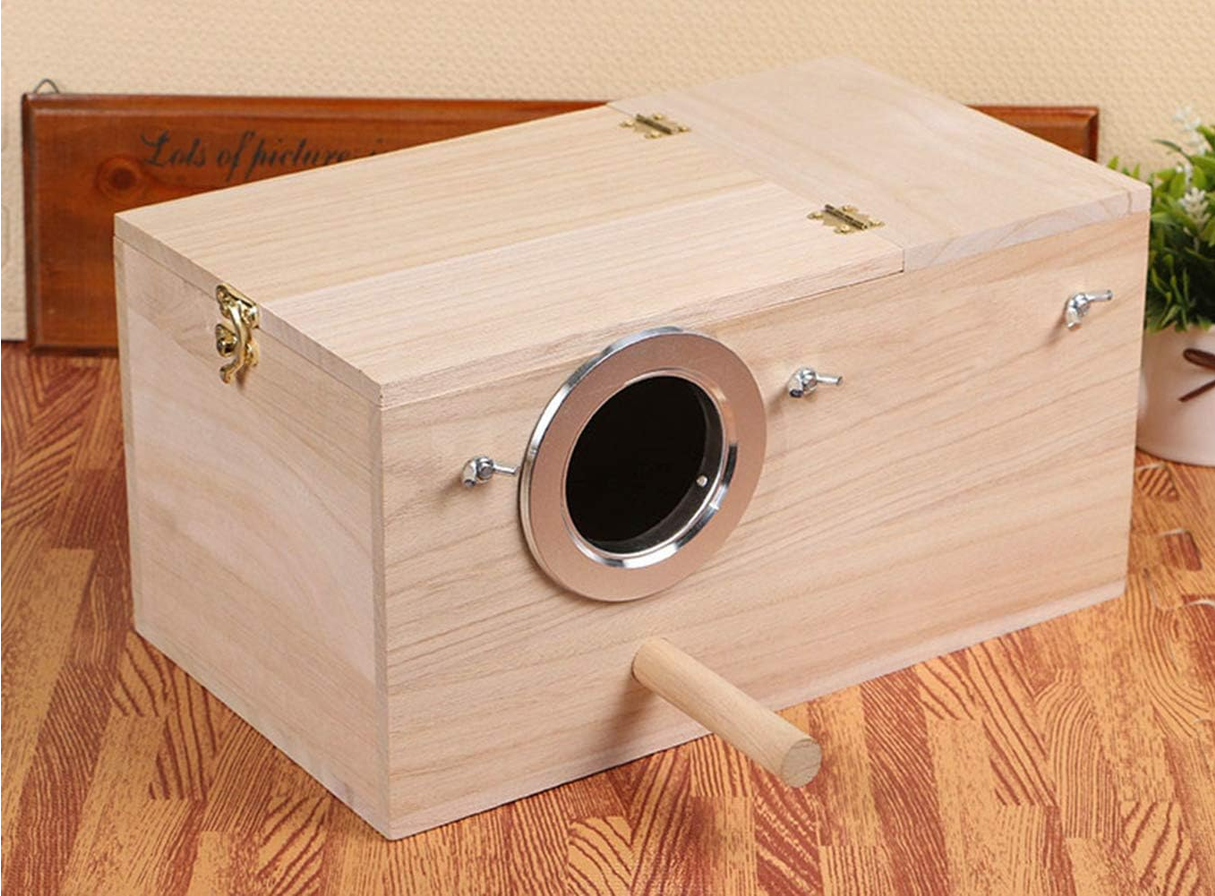 Nest Box for Parrot, Cockatiel, Love Bird, Parakeet - New