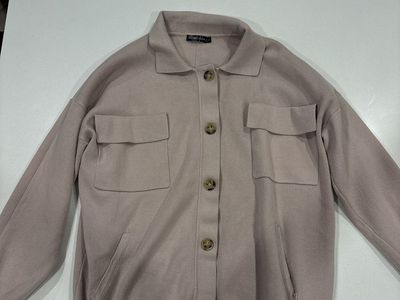 SUPRELÖOK Women's Size L Beige Knit Button-Down Cardigan Jacket