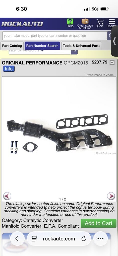 Driver Side Manifold + Cat | Titan 5.6L V8