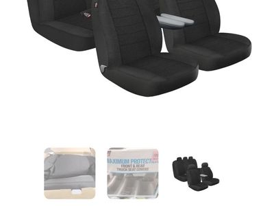 Custom Accessories Dickies Arlington 3-Piece Cloth Front & Rear Truck Seat Covers, Black Cash Only Please