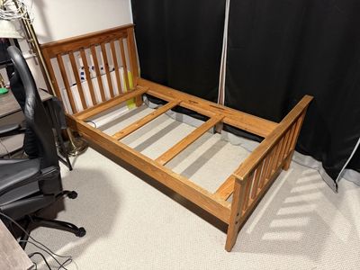 Solid Twin Wood Bed Frame - Good Condition