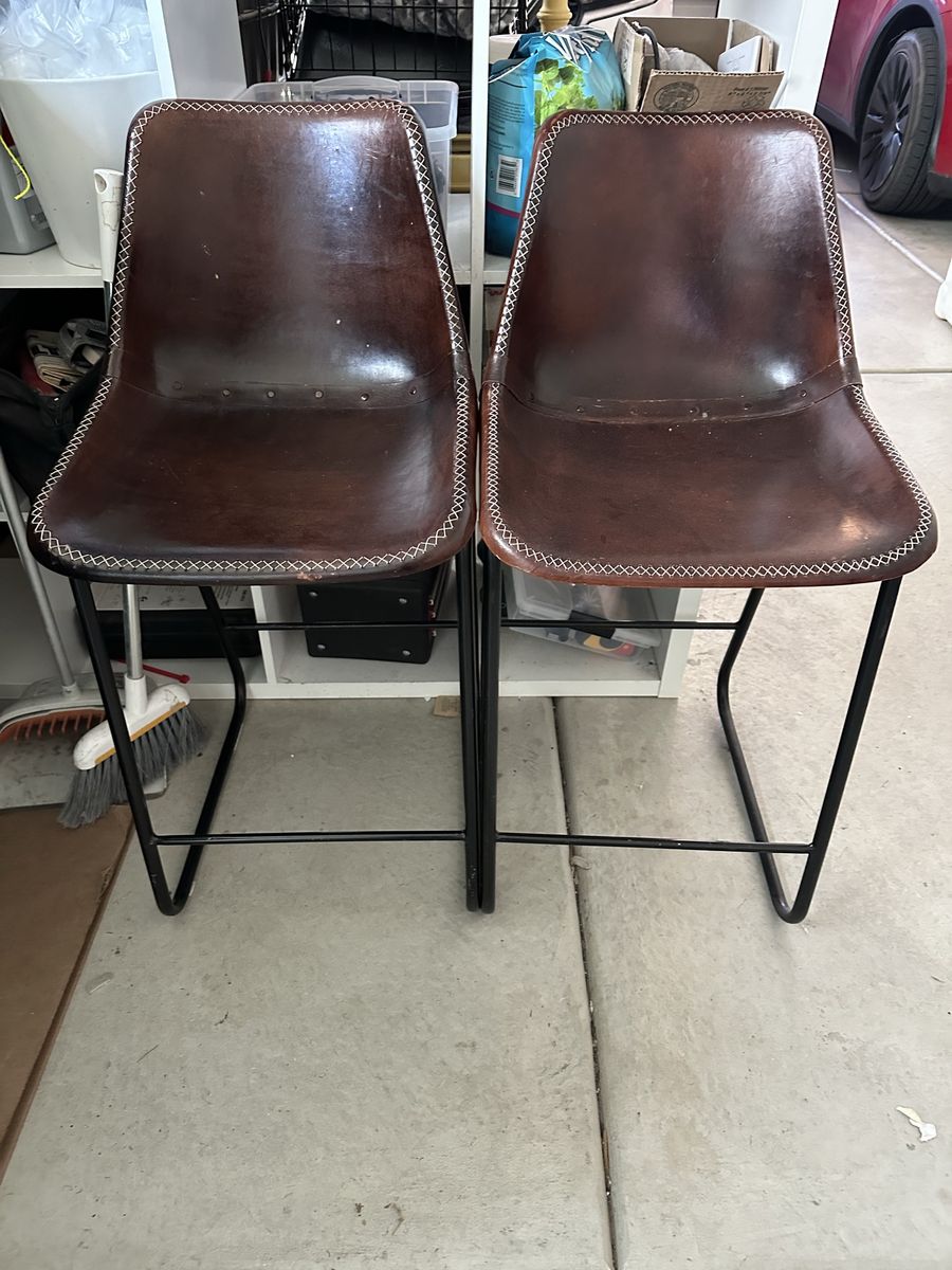 Brown Leather Bar Stool