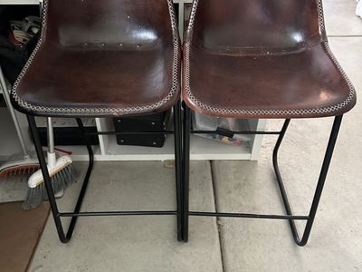 Brown Leather Bar Stool