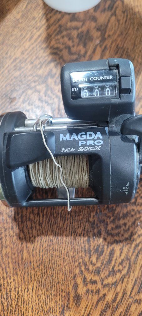 Okuma Magda Pro MA-20DX Fishing Reel with Depth Counter. I have 4, very little use. in great condition. I paid 85.00 for each.