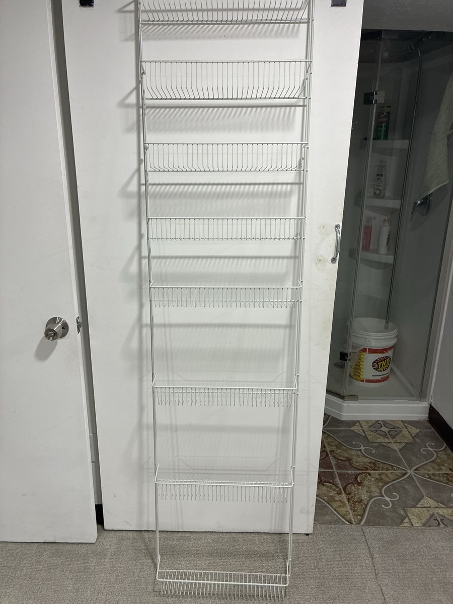 White Wire Over-the-Door Hanging Storage Rack