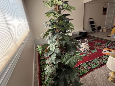 Tall Faux Potted Plant - Artificial Ivy Foliage Tower
