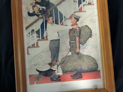 Vintage Norman Rockwell "Homecoming" Framed Print - Boy Scout Theme