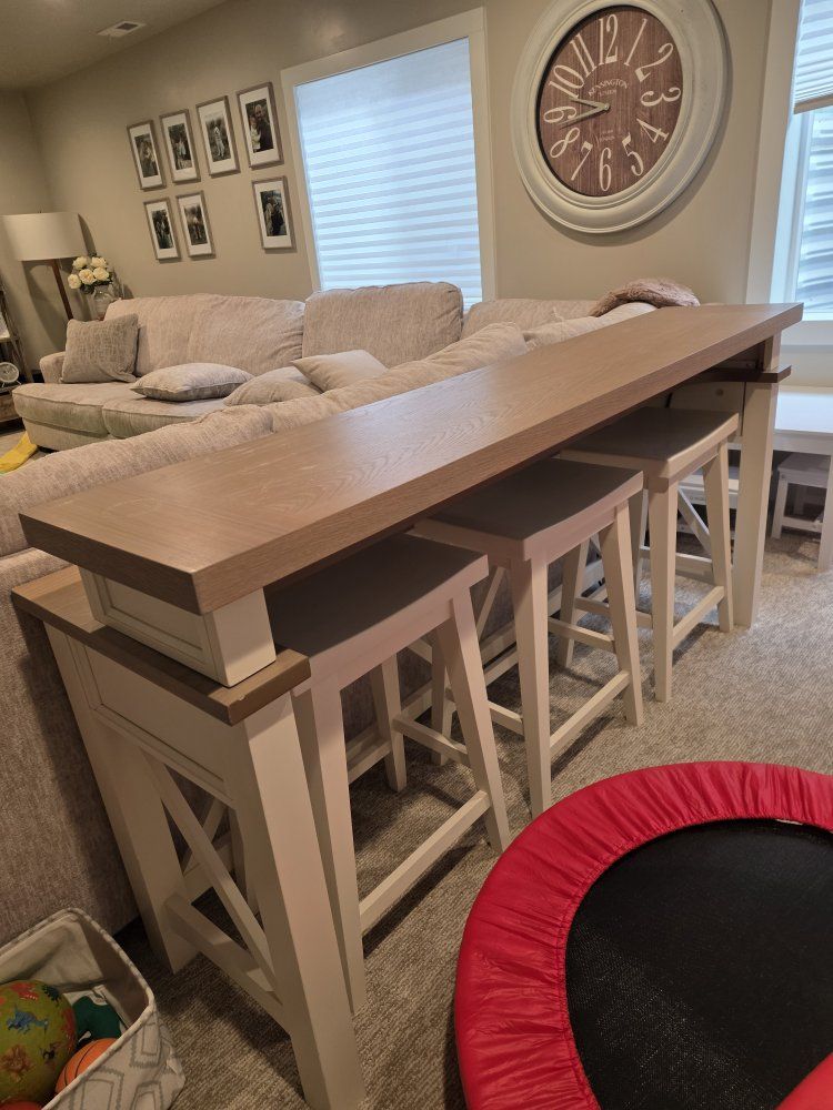 Console Table with 3 Barstools