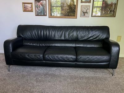 Authentic Vintage Natuzzi sofa made in Italy - Top grain leather