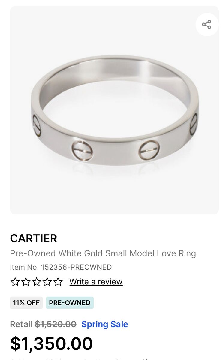 Cartier Small White Gold Ring