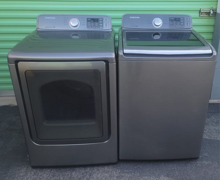 Samsung topload washer and electric steam dryer se