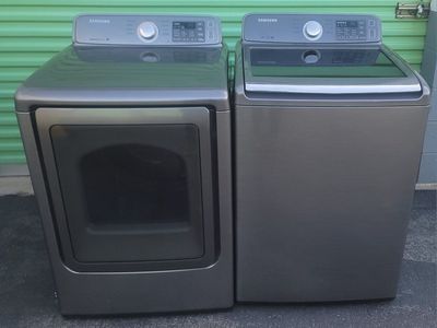 Samsung topload washer and electric steam dryer se