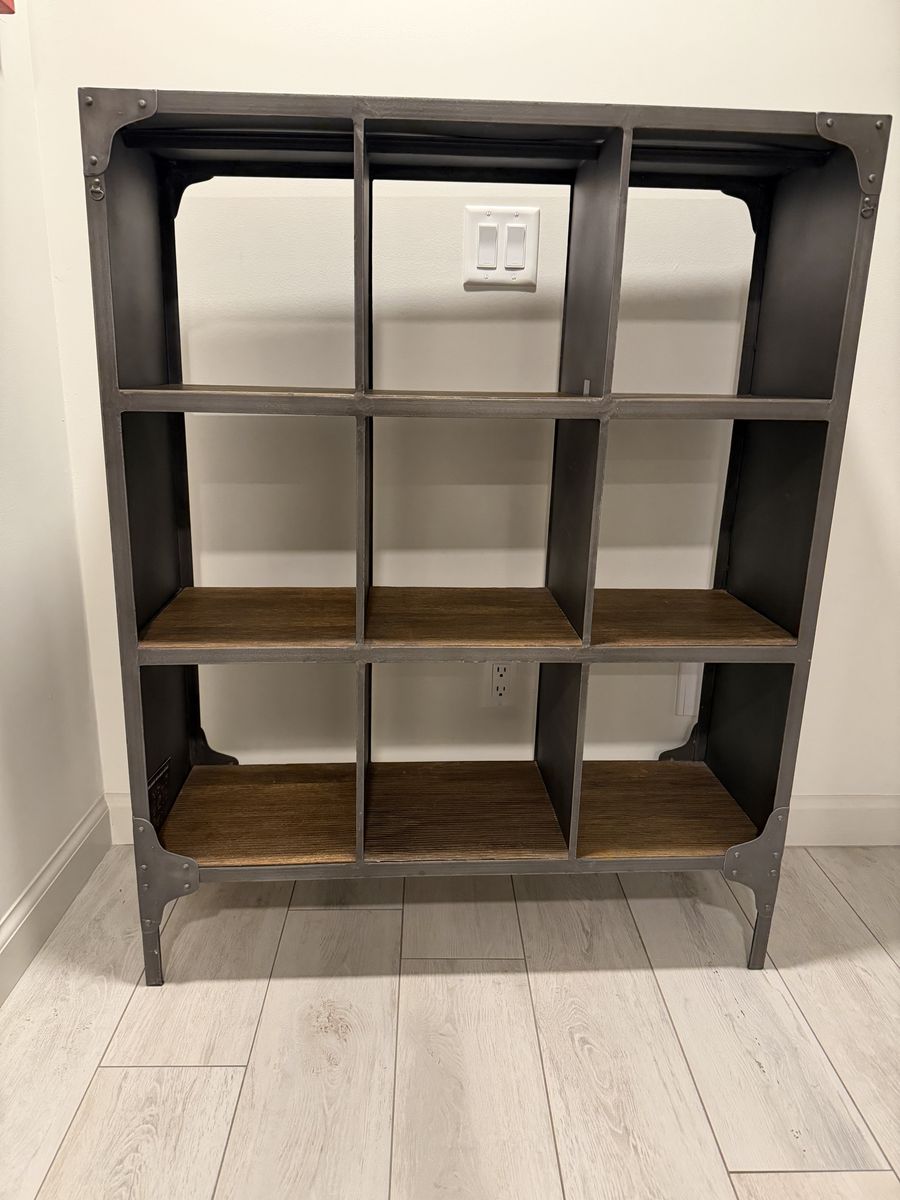 Restoration Hardware Foundry Metal Triple Cubby Book Shelf