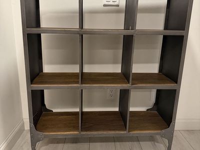 Restoration Hardware Foundry Metal Triple Cubby Book Shelf