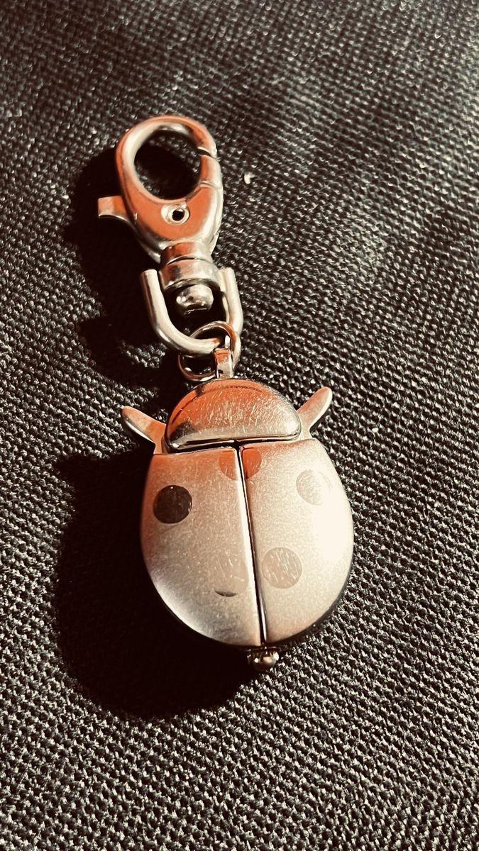 Vintage Ladybug Pocket Watch Keychain Quartz Japan Movement
