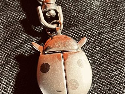 Vintage Ladybug Pocket Watch Keychain Quartz Japan Movement