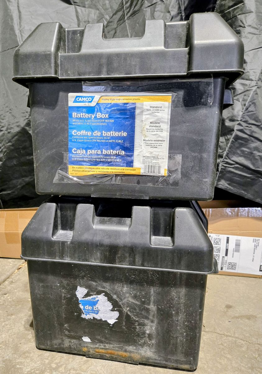 CAMCO Standard Heavy Duty Battery Boxes for RV, 12V,  24/24M Series Batteries