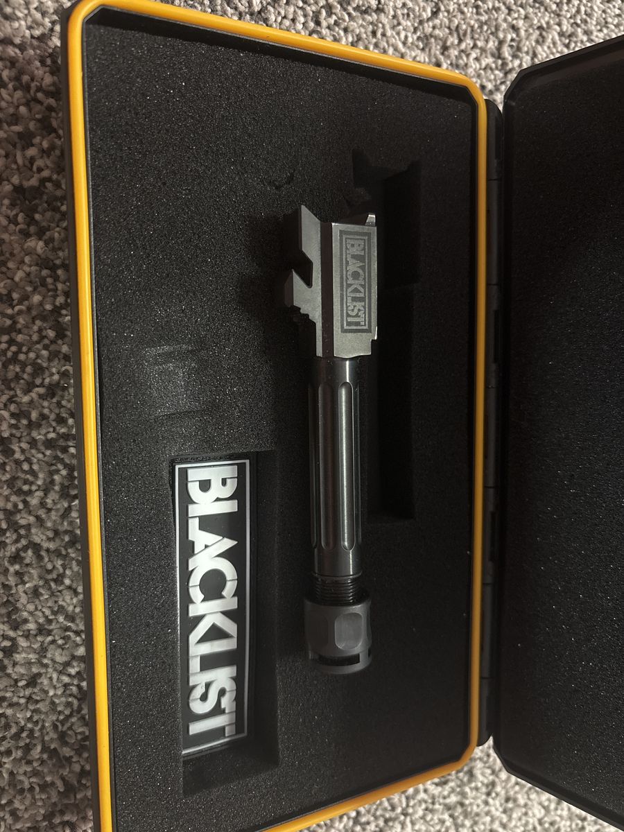 Blacklist Industries Glock 43Threaded Barrel - Fluted, Black, with Compensator