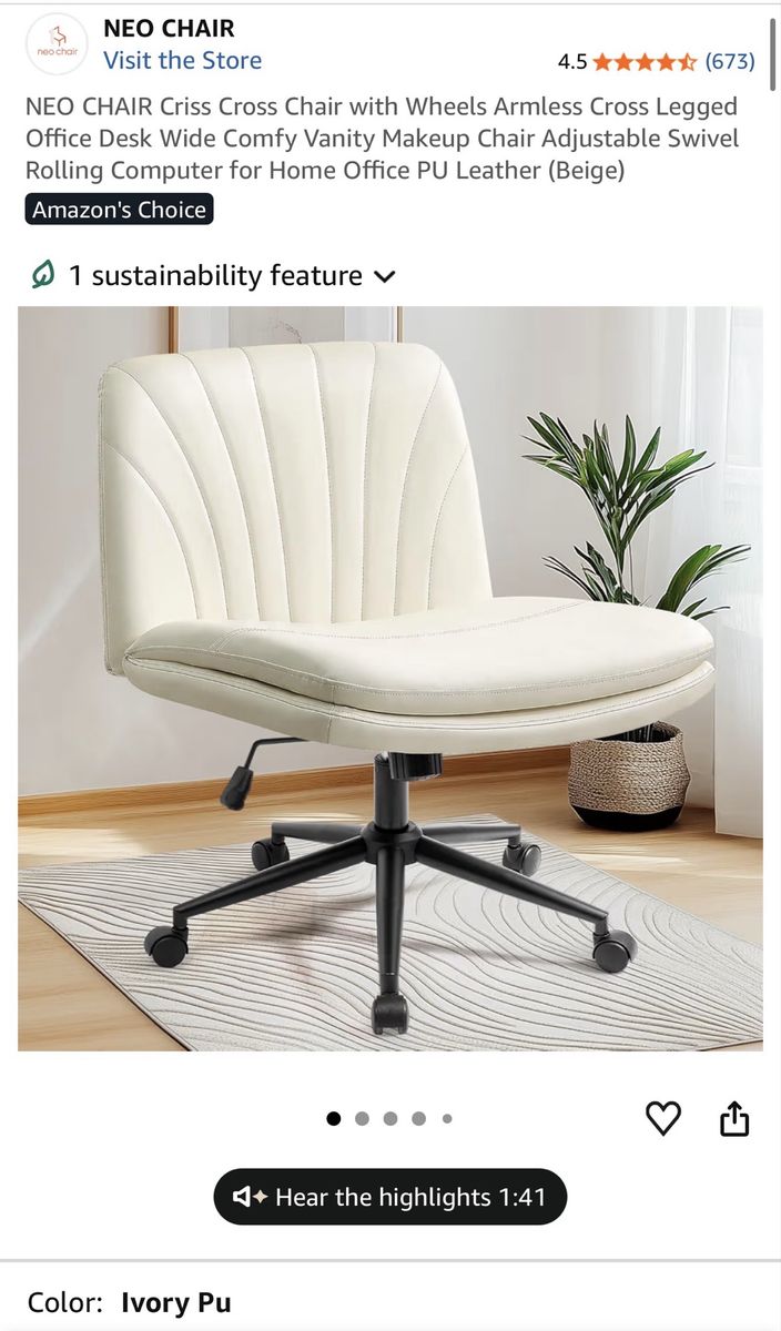 Cross leg office chair